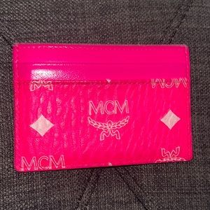 MCM Authentic Hot Pink Card Holder
